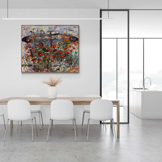 Kelebeğin Kanatları Altında Yağlı Boya Tablosu