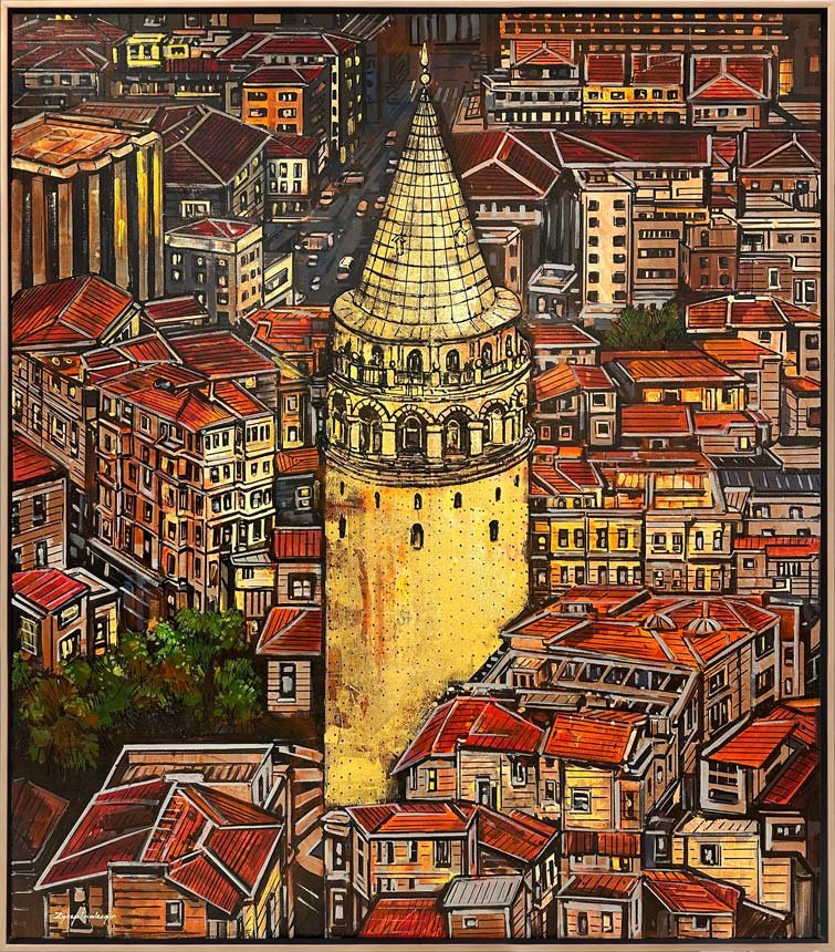 Semt Galata Yağlı Boya Tablosu