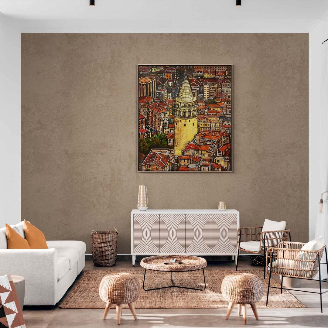 Semt Galata Yağlı Boya Tablosu