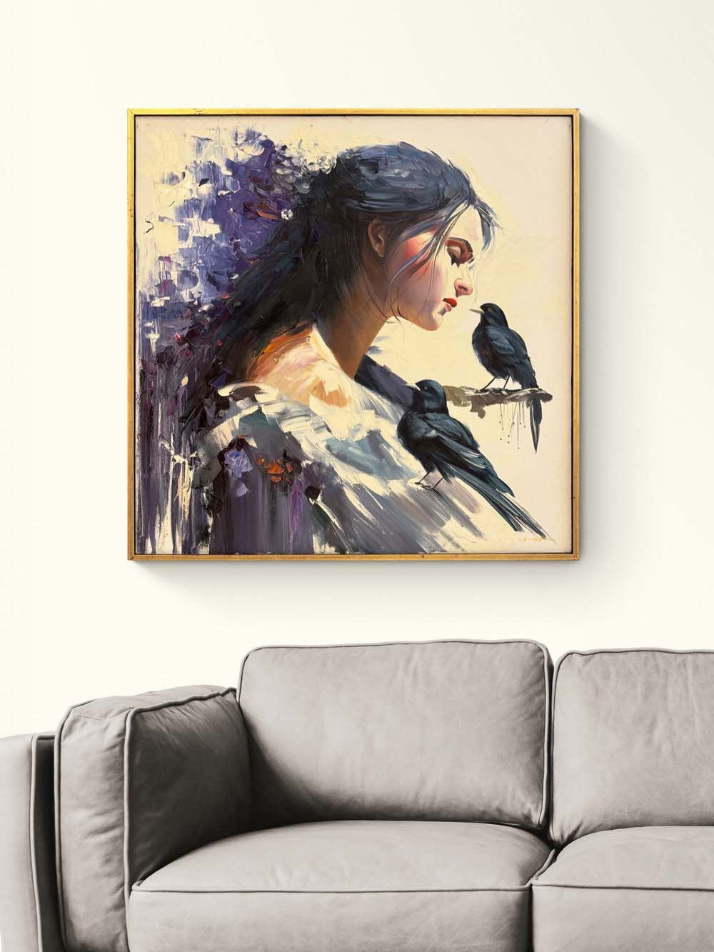 Tınıların İçindeki Kadın Yağlı Boya Tablosu