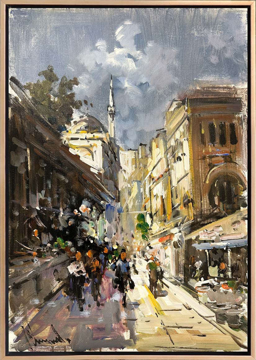 Taşlı Yollarda Gezinti Yağlı Boya Tablosu