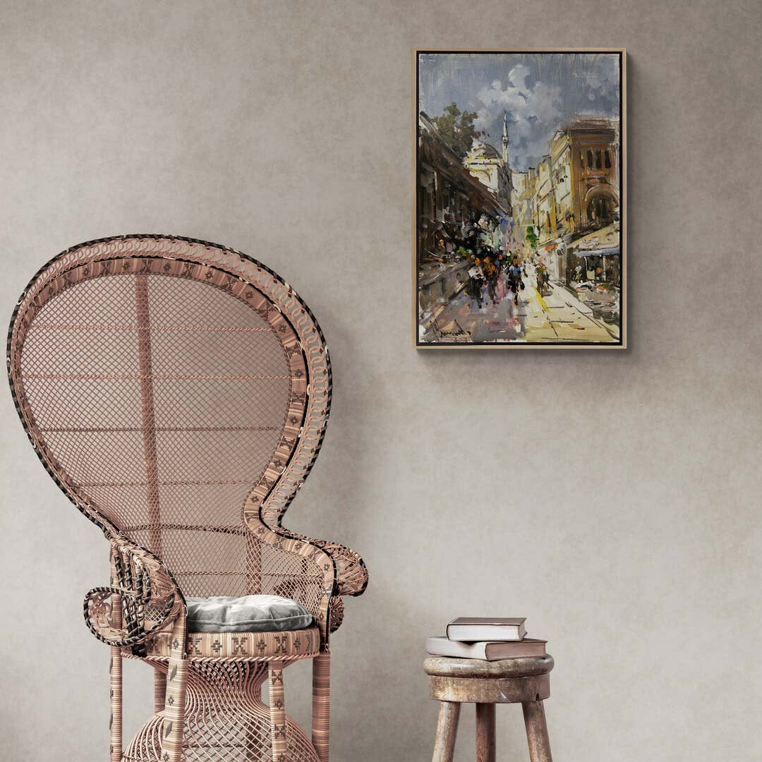 Taşlı Yollarda Gezinti Yağlı Boya Tablosu