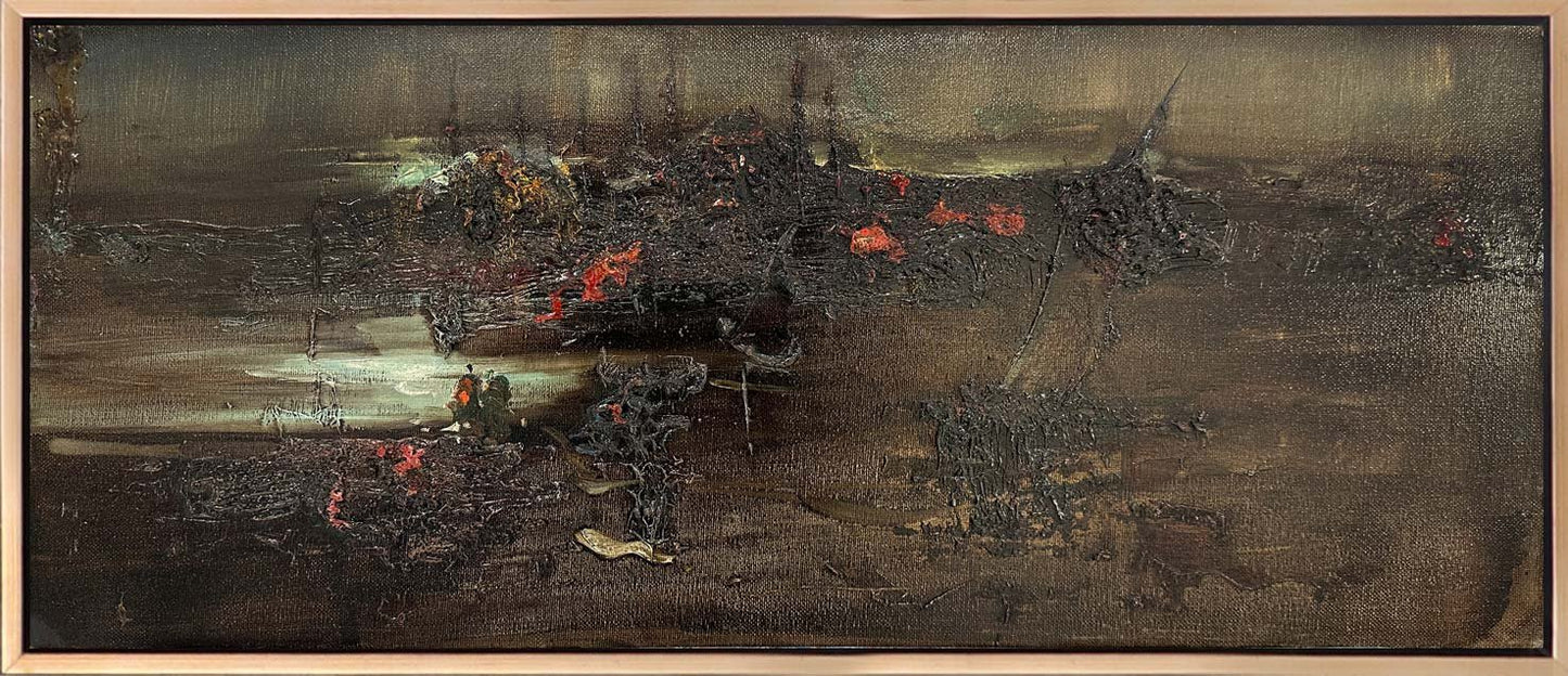 Gri Yansımalar Yağlı Boya Tablosu