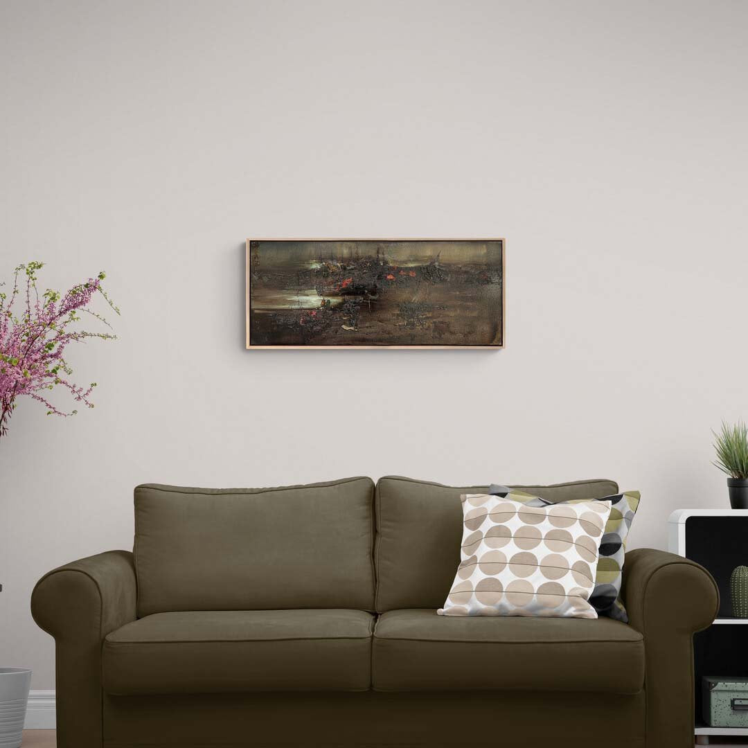 Gri Yansımalar Yağlı Boya Tablosu