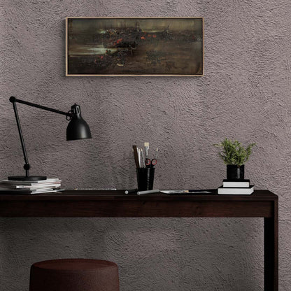 Gri Yansımalar Yağlı Boya Tablosu