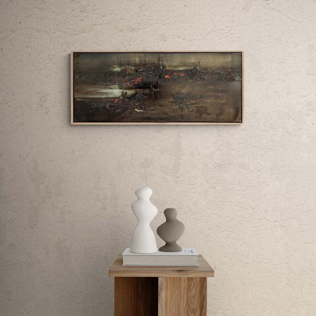 Gri Yansımalar Yağlı Boya Tablosu