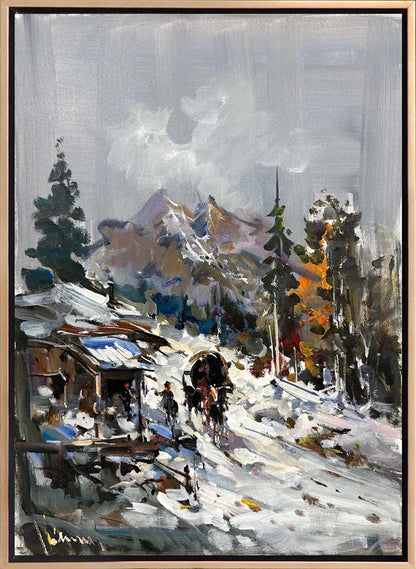 Karlı Köy Yağlı Boya Tablosu