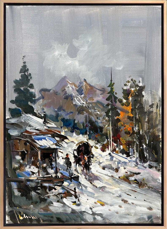 Karlı Köy Yağlı Boya Tablosu