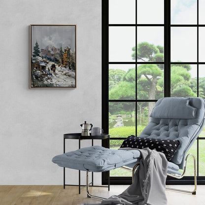 Karlı Köy Yağlı Boya Tablosu