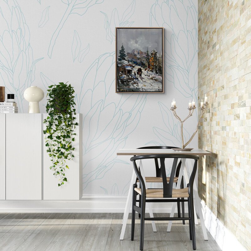 Karlı Köy Yağlı Boya Tablosu