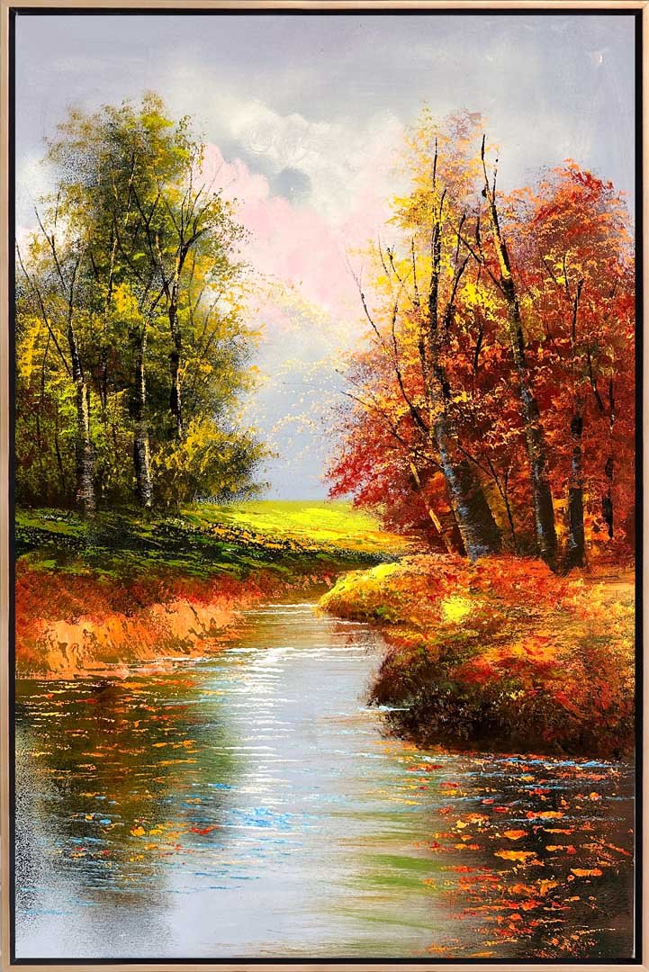 Ormanın Sonbahar Işıltısı Yağlı Boya Tablosu