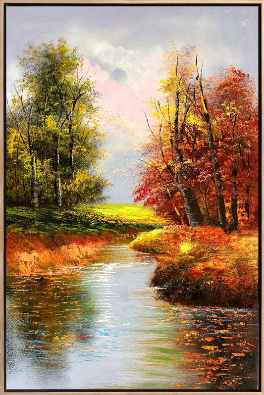 Ormanın Sonbahar Işıltısı Yağlı Boya Tablosu