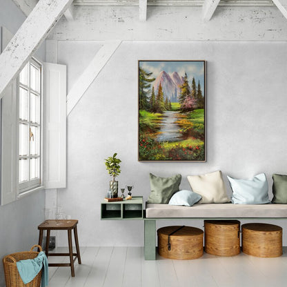 Ormanın Rengarenk Yansımaları Yağlı Boya Tablosu