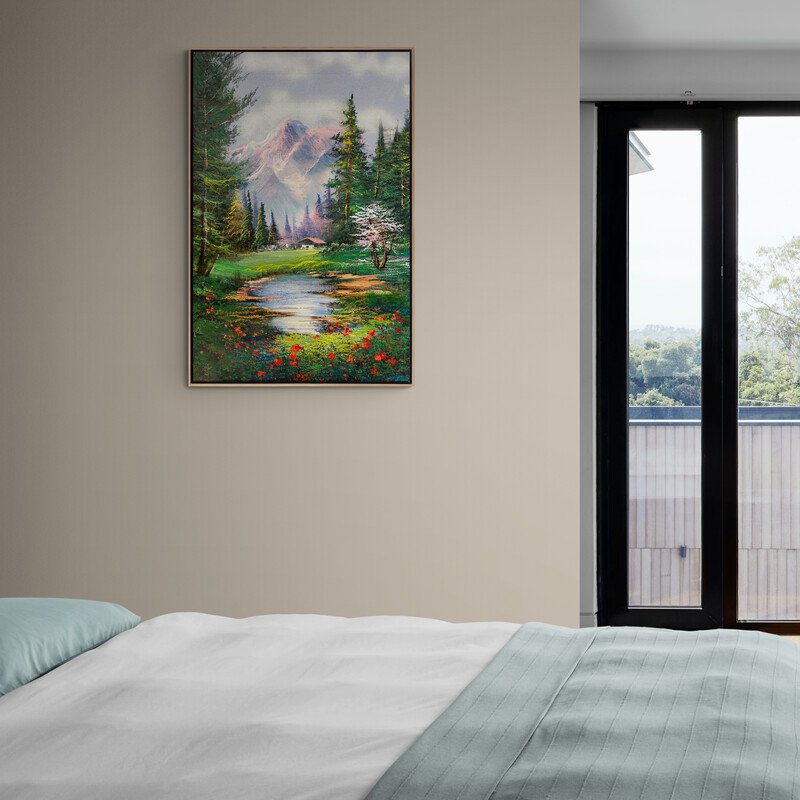 Çam Ormanının Huzurlu Zamanı Yağlı Boya Tablosu