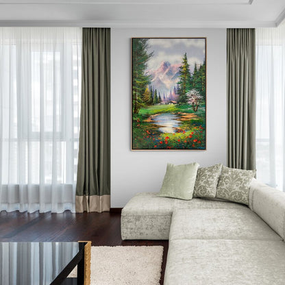 Çam Ormanının Huzurlu Zamanı Yağlı Boya Tablosu