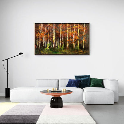 Ağaçların Sarı Şiiri Yağlı Boya Tablosu