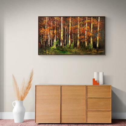 Ağaçların Sarı Şiiri Yağlı Boya Tablosu