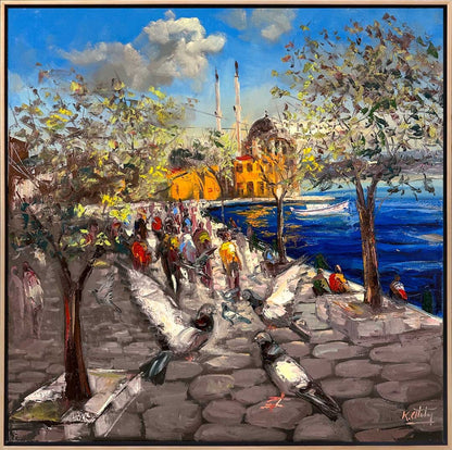 Kanat Çırpışlarıyla Ortaköy Yağlı Boya Tablosu