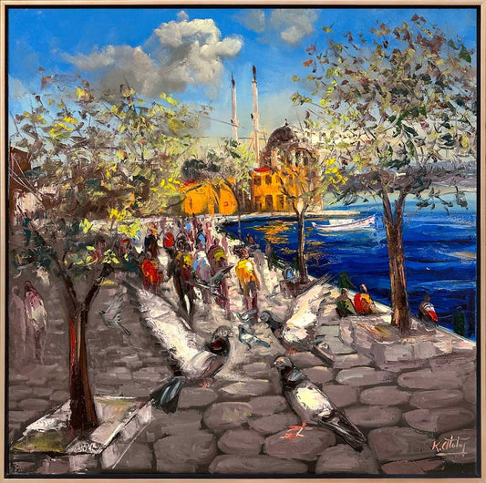 Kanat Çırpışlarıyla Ortaköy Yağlı Boya Tablosu