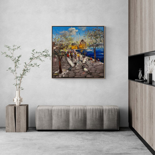 Kanat Çırpışlarıyla Ortaköy Yağlı Boya Tablosu