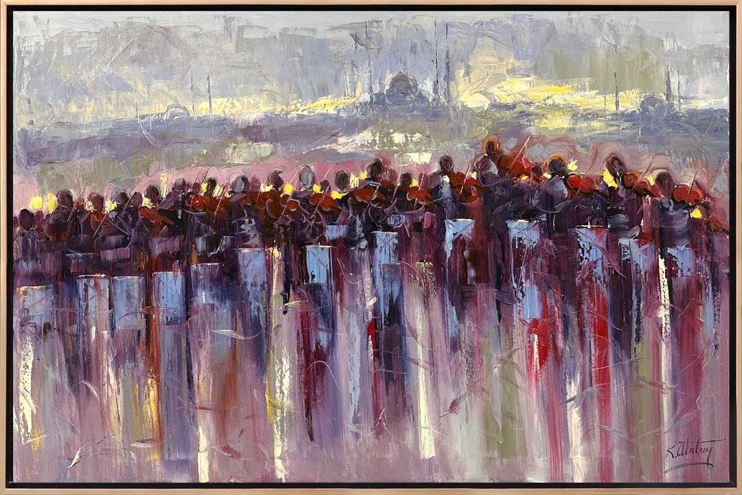 Soyut İstanbul Senfonisi Yağlı Boya Tablosu