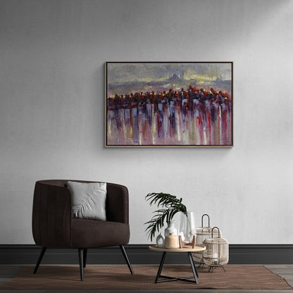 Soyut İstanbul Senfonisi Yağlı Boya Tablosu