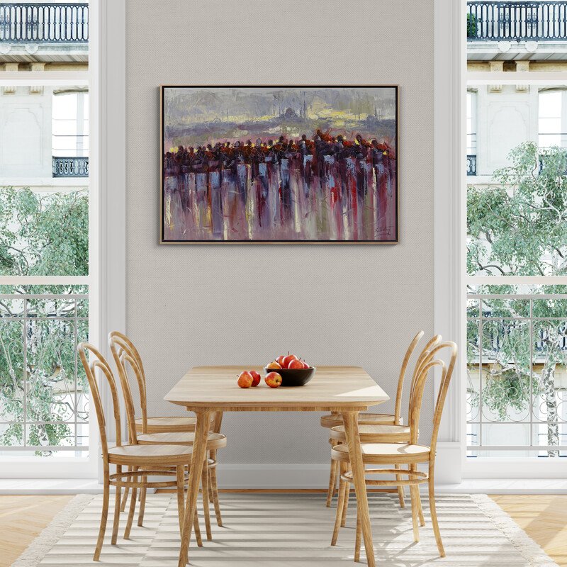 Soyut İstanbul Senfonisi Yağlı Boya Tablosu