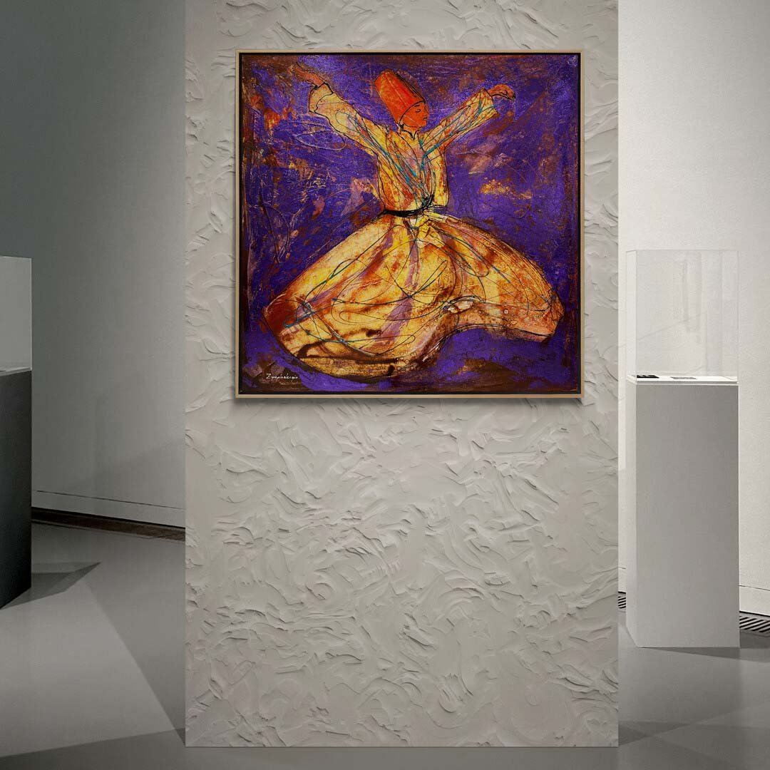 Semazenin Huzurlu Dansı Yağlı Boya Tablosu