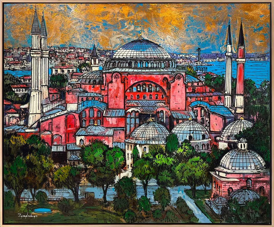 Ayasofya'nın Zamansız Yansımaları Yağlı Boya Tablosu