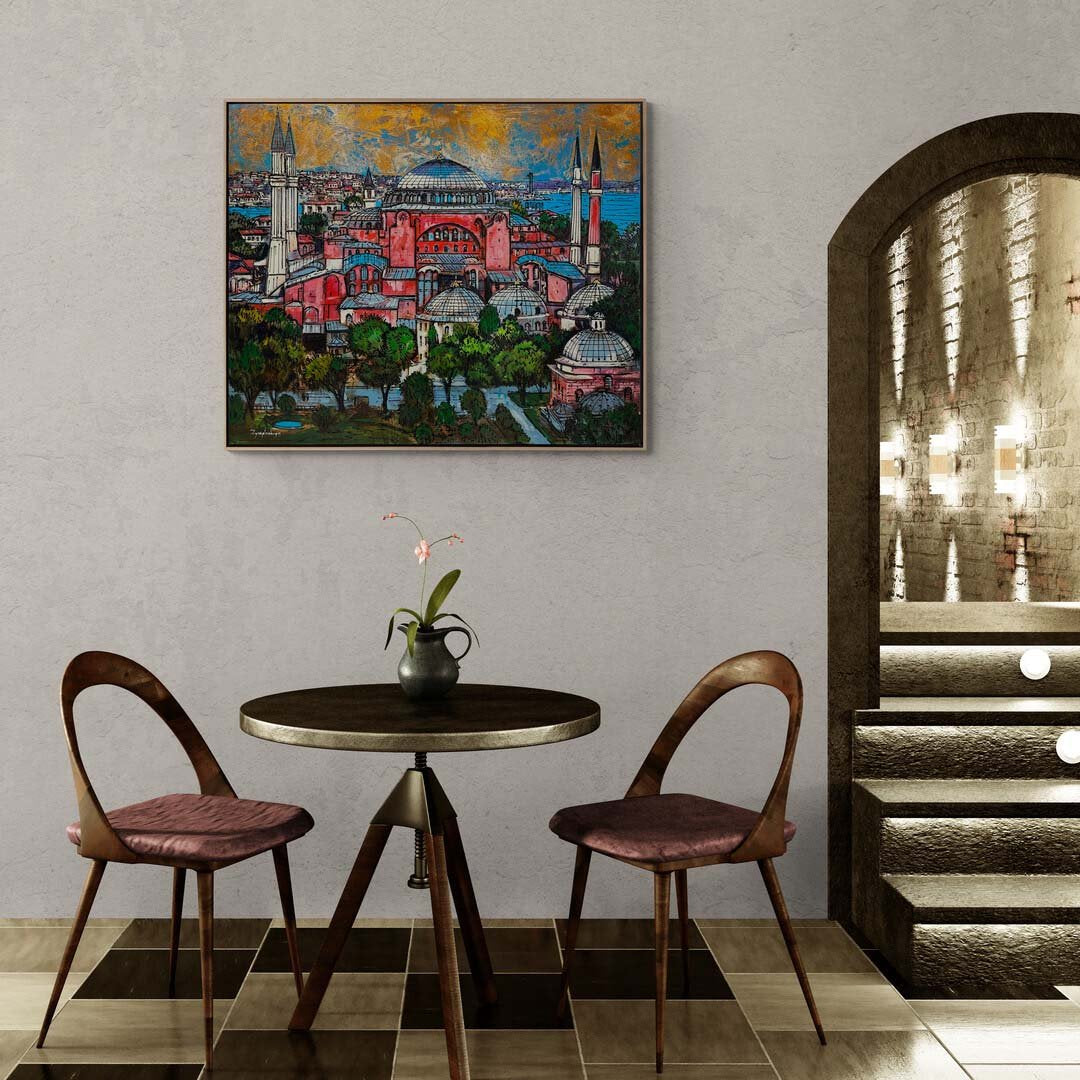 Ayasofya'nın Zamansız Yansımaları Yağlı Boya Tablosu