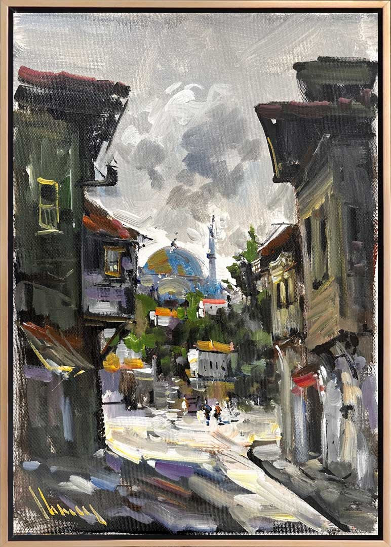 Kasabanın Eski Mahalleleri Yağlı Boya Tablosu