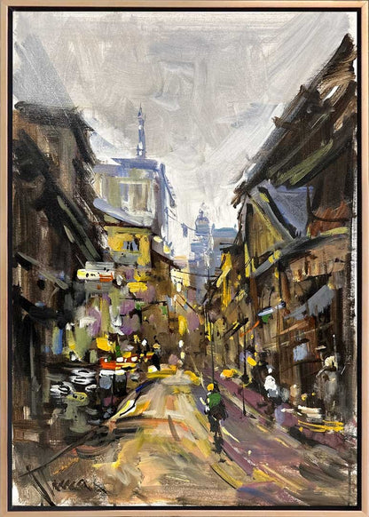 Köy Kasabasında Pazartesi Sabahı Yağlı Boya Tablosu