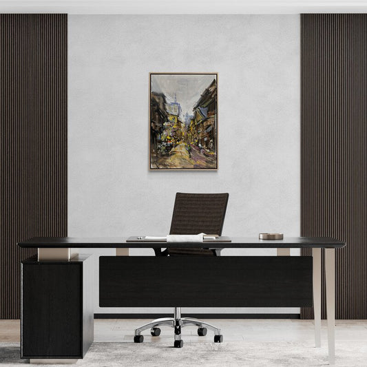 Köy Kasabasında Pazartesi Sabahı Yağlı Boya Tablosu