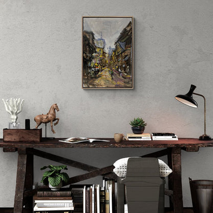 Köy Kasabasında Pazartesi Sabahı Yağlı Boya Tablosu