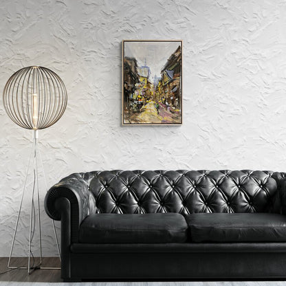 Köy Kasabasında Pazartesi Sabahı Yağlı Boya Tablosu