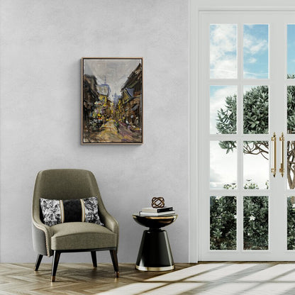 Köy Kasabasında Pazartesi Sabahı Yağlı Boya Tablosu