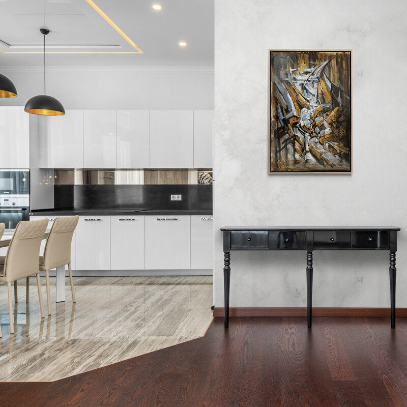 Soyut Çizgilerin Zaman Tüneli Yağlı Boya Tablosu