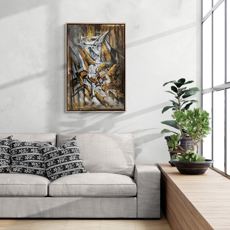 Soyut Çizgilerin Zaman Tüneli Yağlı Boya Tablosu