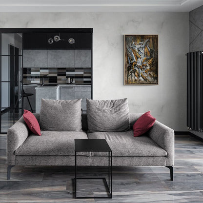 Soyut Çizgilerin Zaman Tüneli Yağlı Boya Tablosu