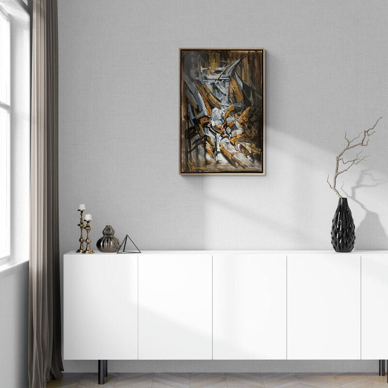 Soyut Çizgilerin Zaman Tüneli Yağlı Boya Tablosu