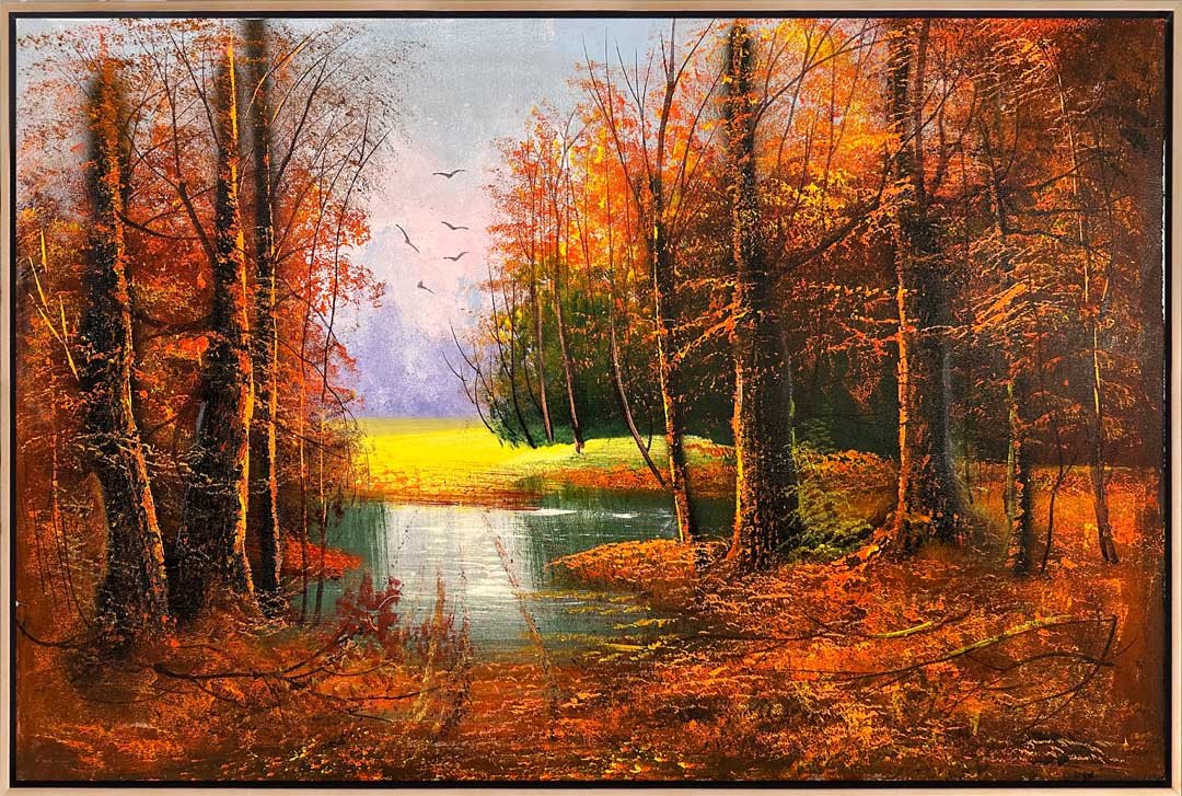 Sakin Sonbahar Manzarası Yağlı Boya Tablosu