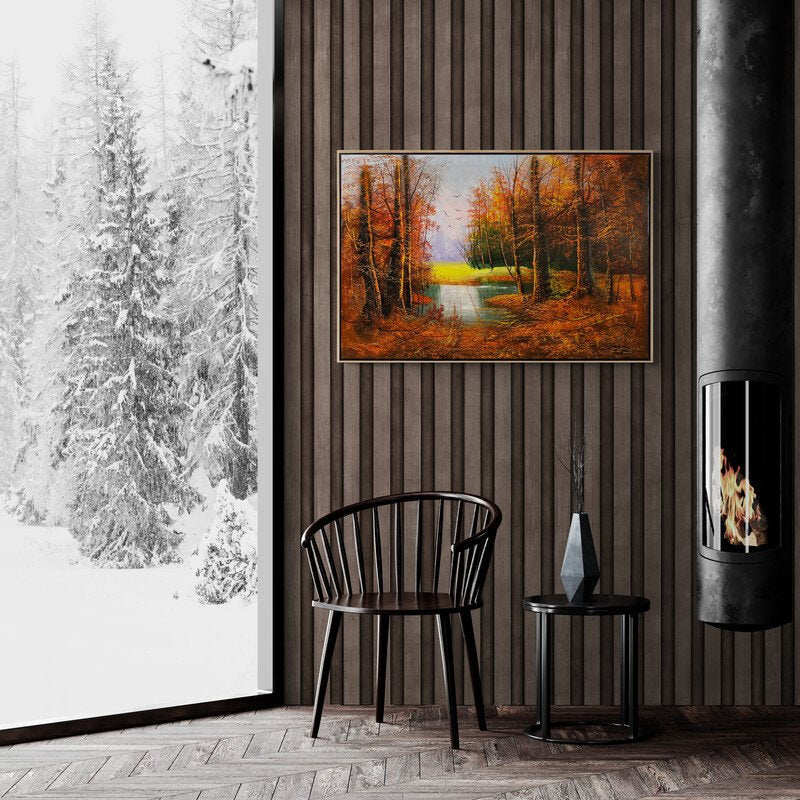 Sakin Sonbahar Manzarası Yağlı Boya Tablosu