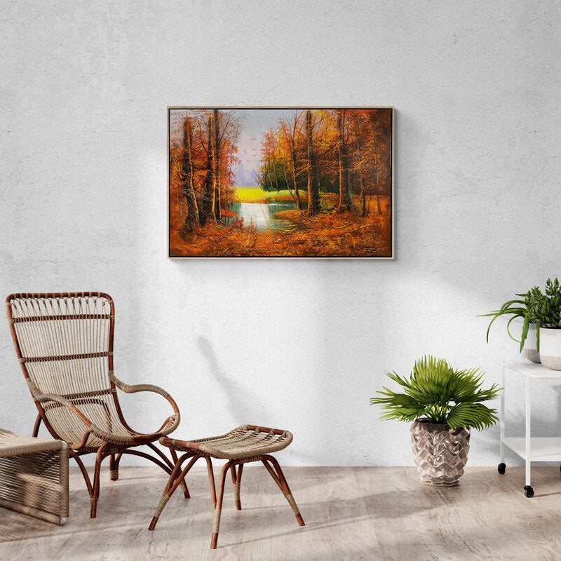 Sakin Sonbahar Manzarası Yağlı Boya Tablosu