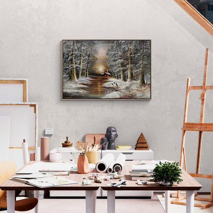 Beyazın İçindeki Sıcak İzler Yağlı Boya Tablosu