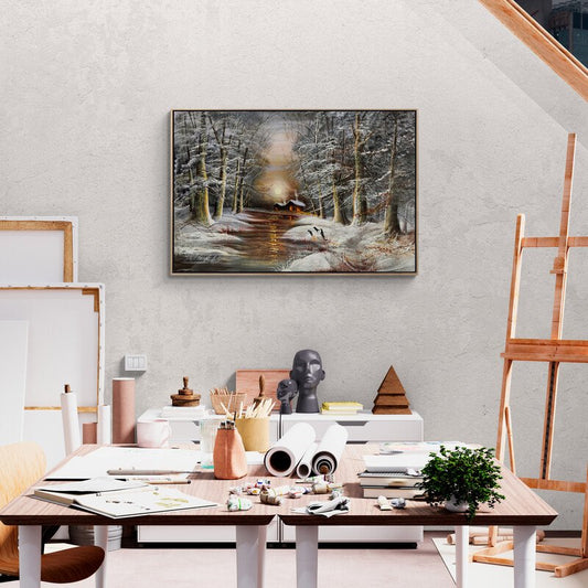 Beyazın İçindeki Sıcak İzler Yağlı Boya Tablosu