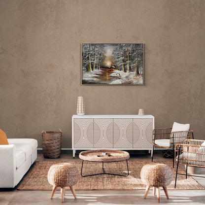 Beyazın İçindeki Sıcak İzler Yağlı Boya Tablosu