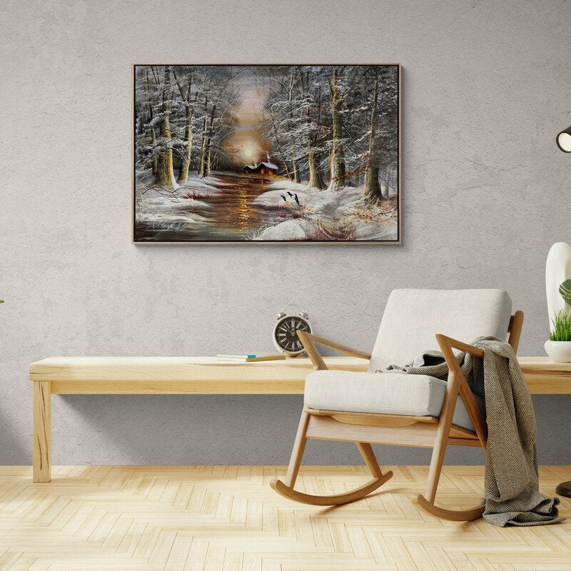 Beyazın İçindeki Sıcak İzler Yağlı Boya Tablosu