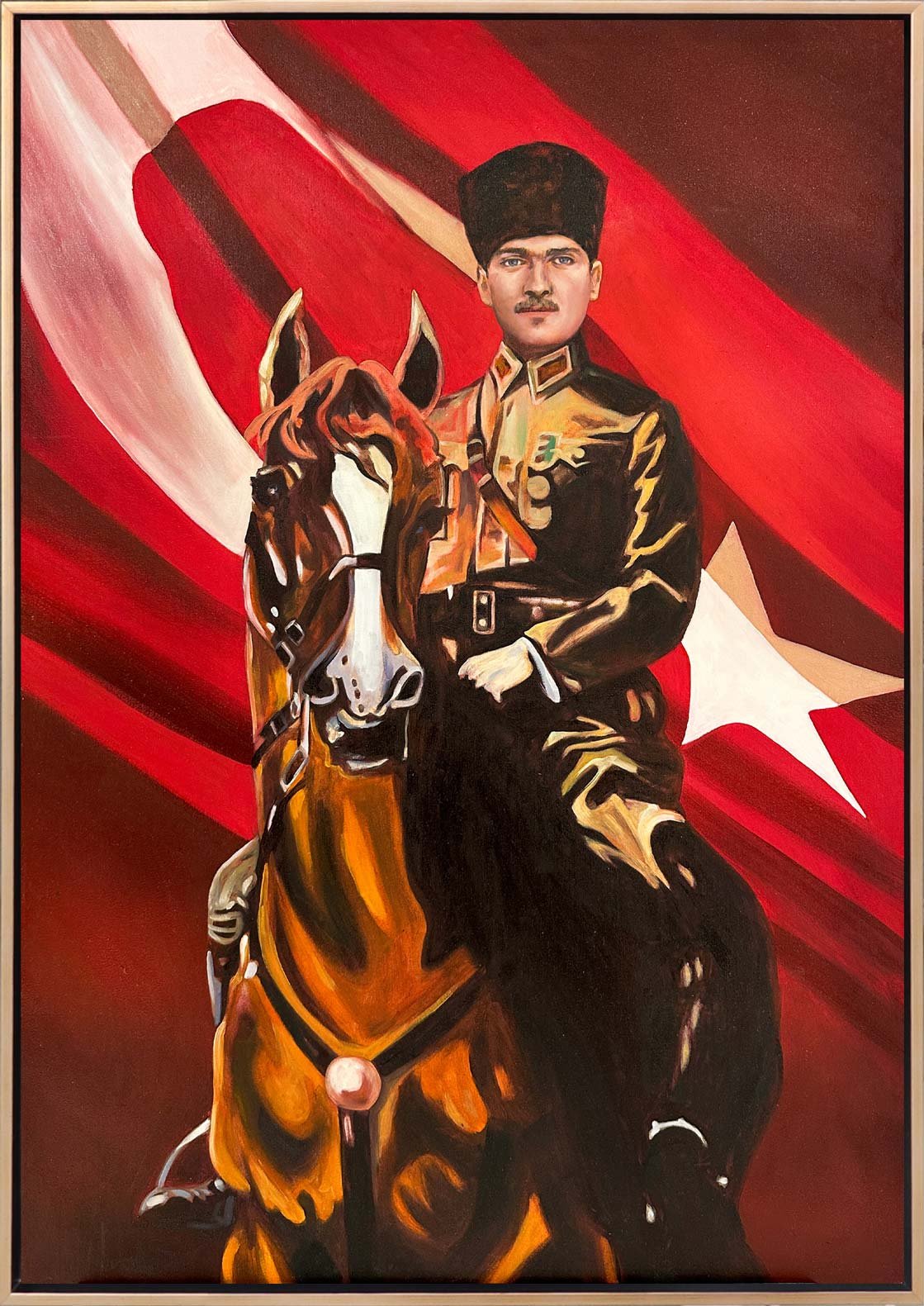 Atatürk'ün Vatan Sevgisi Yağlı Boya Tablosu