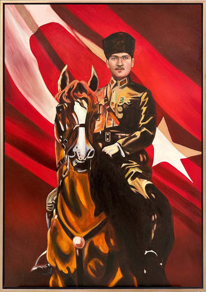 Atatürk'ün Vatan Sevgisi Yağlı Boya Tablosu