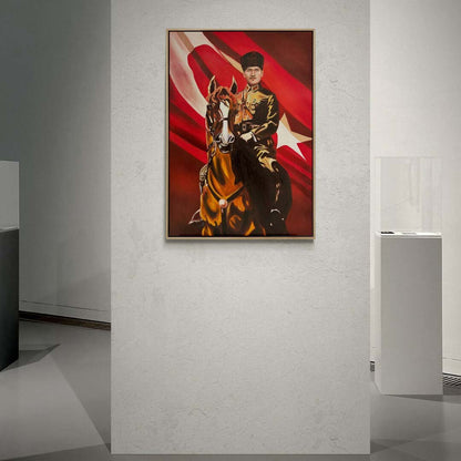 Atatürk'ün Vatan Sevgisi Yağlı Boya Tablosu